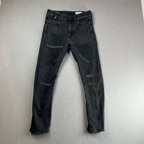 G-Star Restored Denim Jeans Mens‎ 29 Black Raw 1 Type-C 3D Super Slim Distressed - Picture 1 of 16